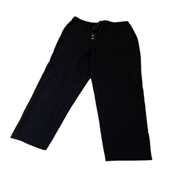 Eileen Fisher small black joggers pants pockets neutral comfy cozy drawstring - Picture 1 of 8